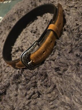 Cody James Brown Leather Toddler Boys Belt with Ornate Silver Buckle Sz 22